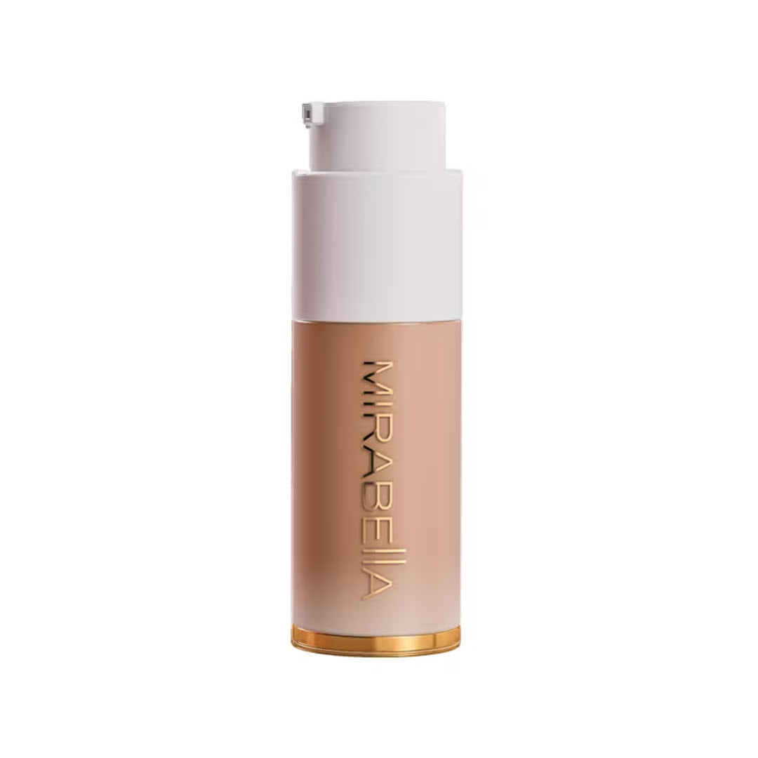 Mirabella Invincible For All Anti-Aging HD Foundation pump bottle in shade Medium M120