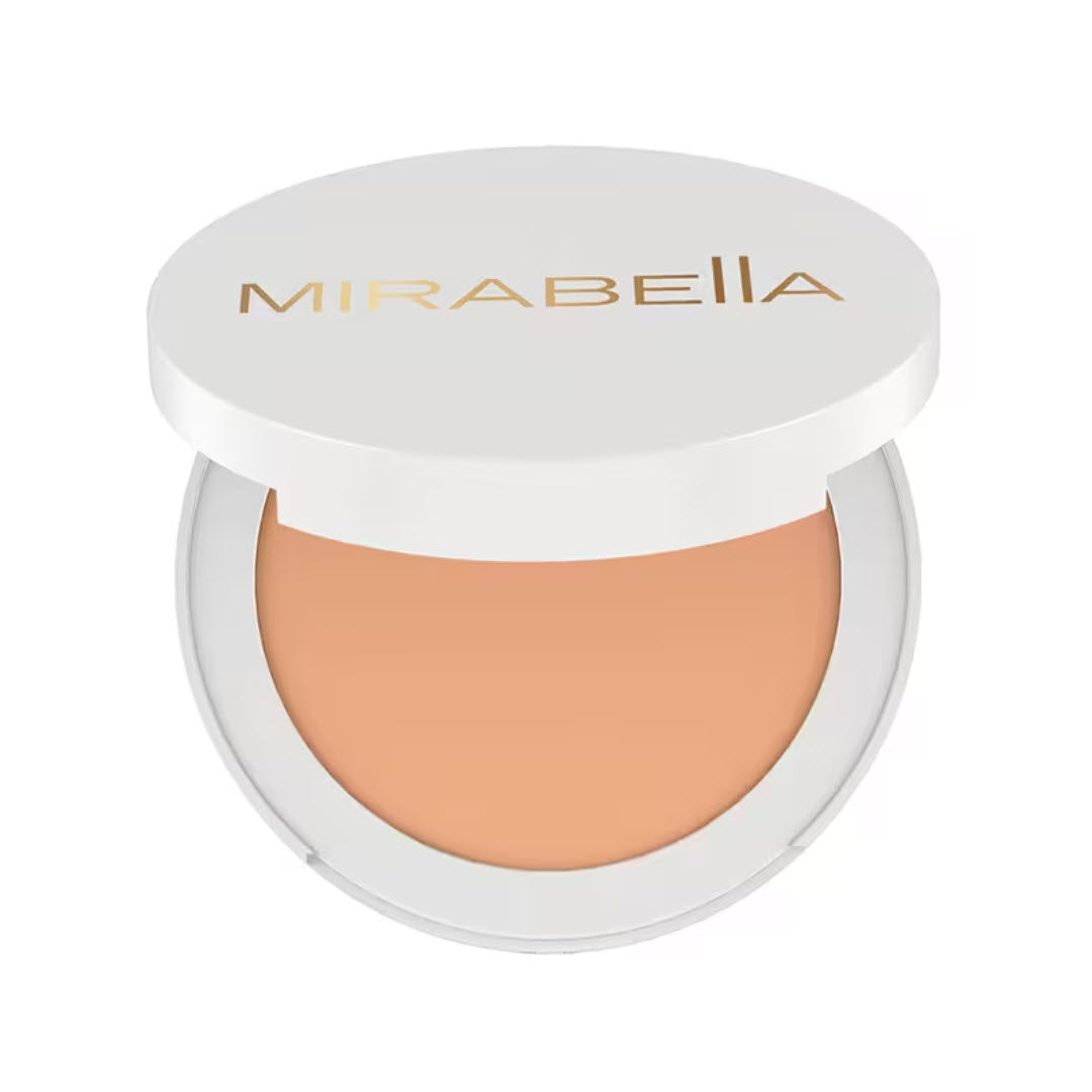 Mirabella Invincible For All Pure Press Powder Foundation compact in shade Tan T12