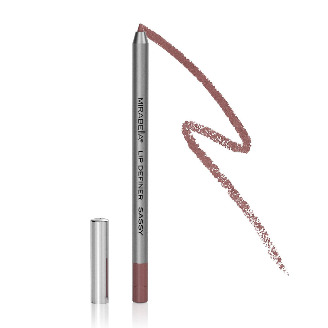 Mirabella Line and Define Retractable Lip Definer Pencil in shade Sassy with color swatch swipe