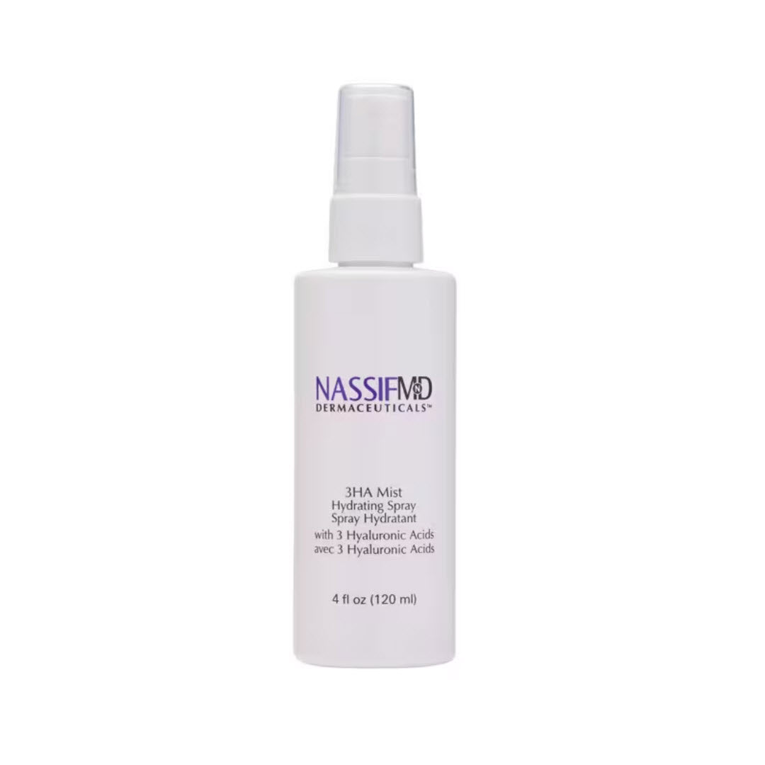 NassifMD 3HA Mist Hydrating Spray bottle with 3 hyaluronic acids, 4 fl oz