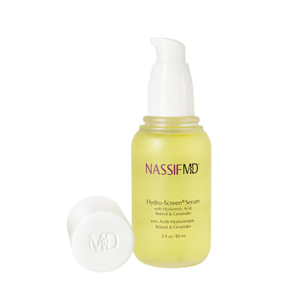 NassifMD Hydro-Screen Serum 2 fl oz pump bottle with hyaluronic acid, retinol and ceramides