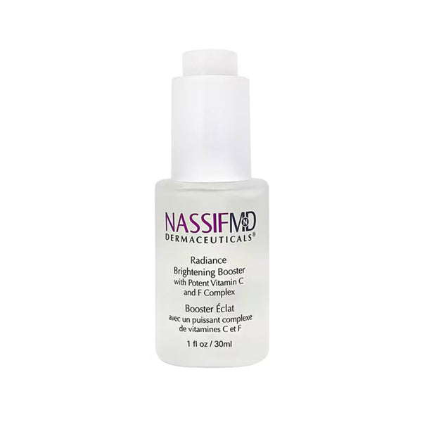 NassifMD Radiance Brightening Booster with Vitamin C and F Complex bottle, 1 fl oz