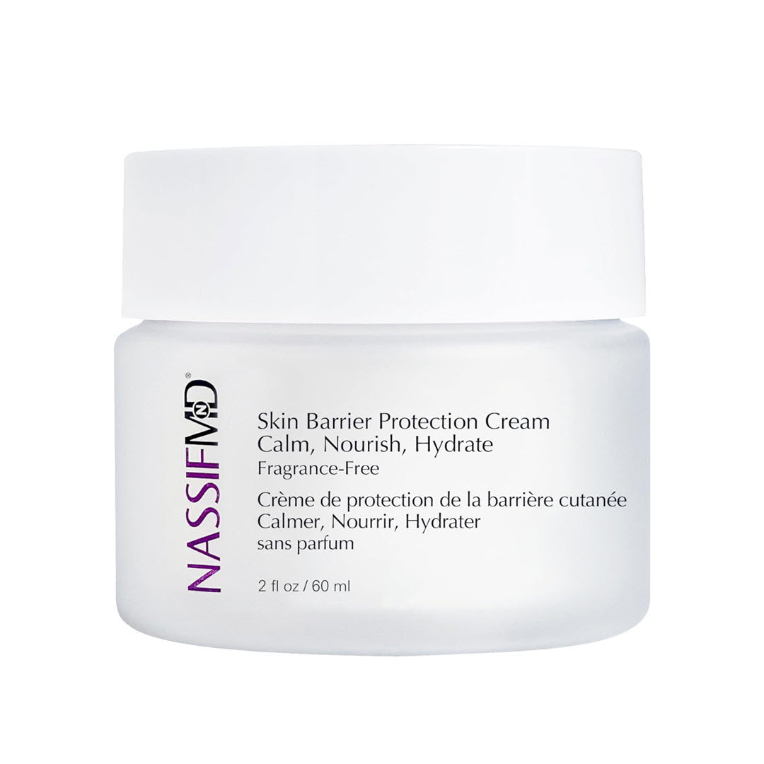 NassifMD Skin Barrier Protection Cream jar, fragrance-free, calms, nourishes and hydrates, 2 fl oz