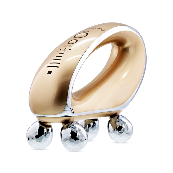 Numiere Body gold handheld device with four massage rollers for cellulite reducing, body toning, and skin tightening