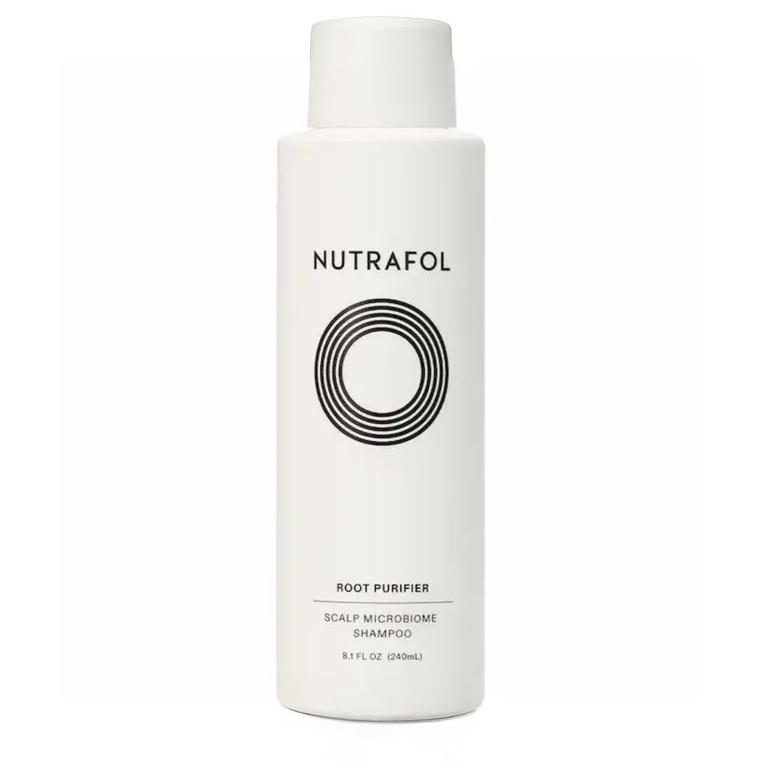 Nutrafol Root Purifier Scalp Microbiome Shampoo 8.1 fl oz white bottle on white background