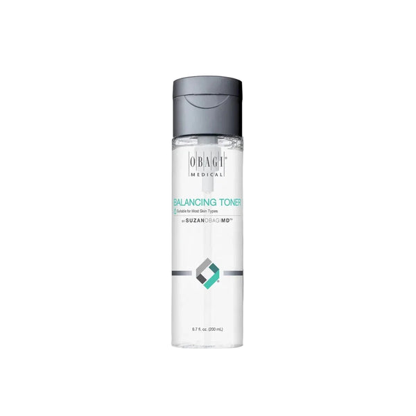 Obagi SuzanObagiMD Balancing Toner 6.7 fl oz clear pump bottle with gray cap on white background
