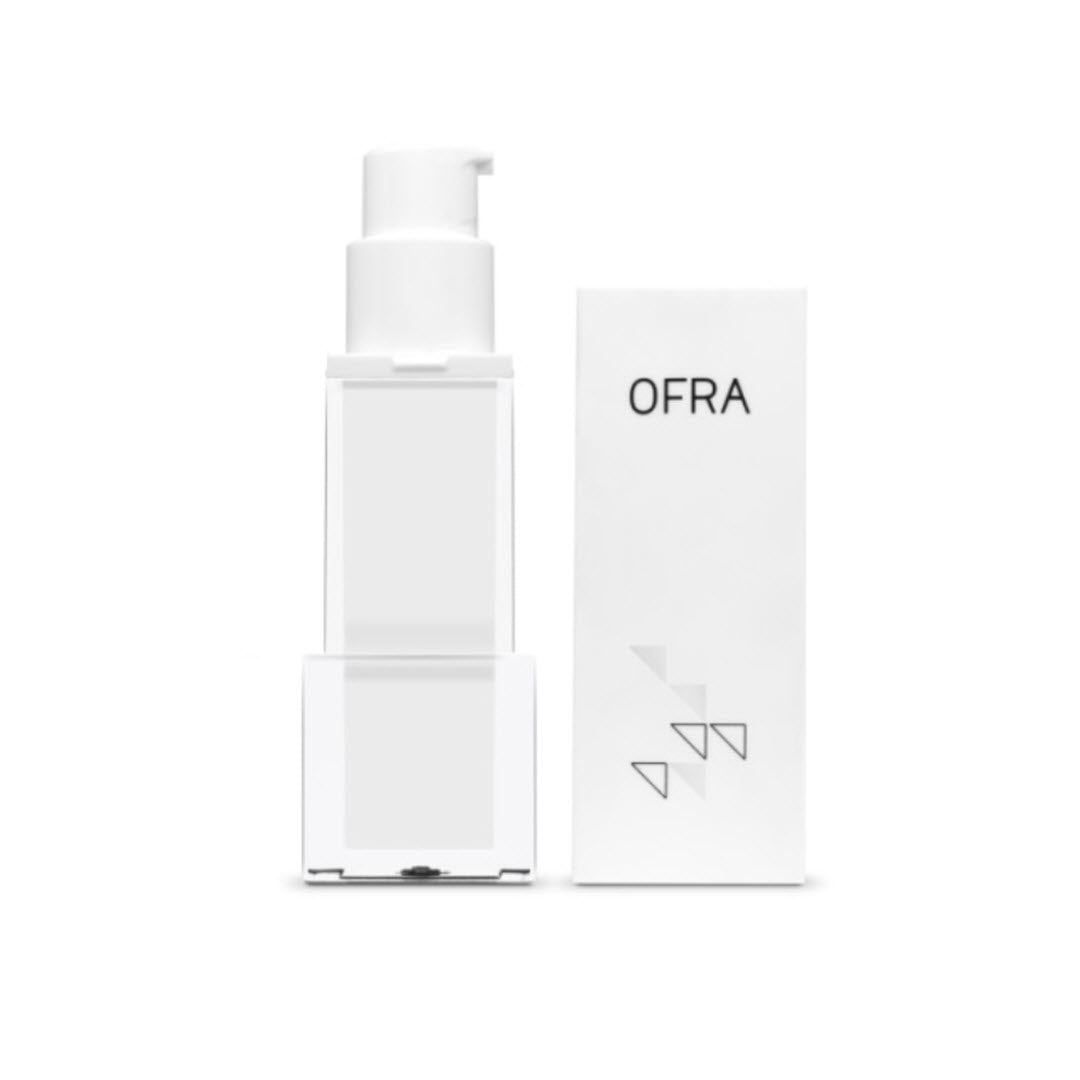 OFRA Cosmetics Absolute Cover Face Primer pump bottle shown next to its retail box