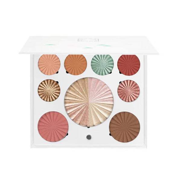 OFRA Cosmetics Mini Mix Face Palette Good to Go open compact with Clean Slate, Reset, Fresh, Ready, Ambition, and Goals eyeshadows plus All of the Lights highlighter, Intentions blush, and Current bronzer