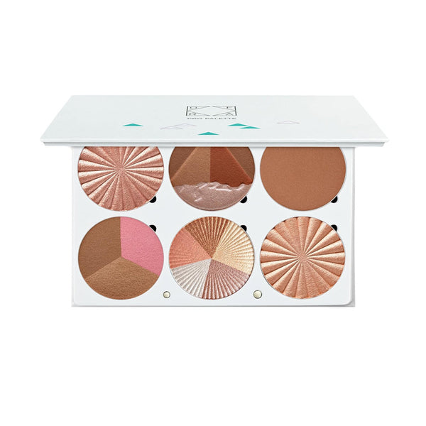 OFRA Cosmetics Pro Palette On the Glow compact with Blissful, California Dream Triangle, Egyptian Clay Bronzer, Beverly Hills, Americano, and Rodeo Drive shades