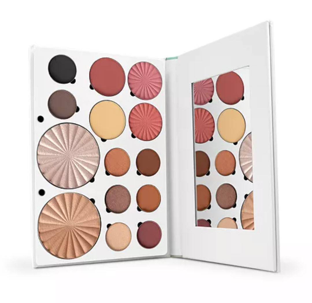 Open OFRA Cosmetics Pro Palette Sassy showing all pans and built-in mirror