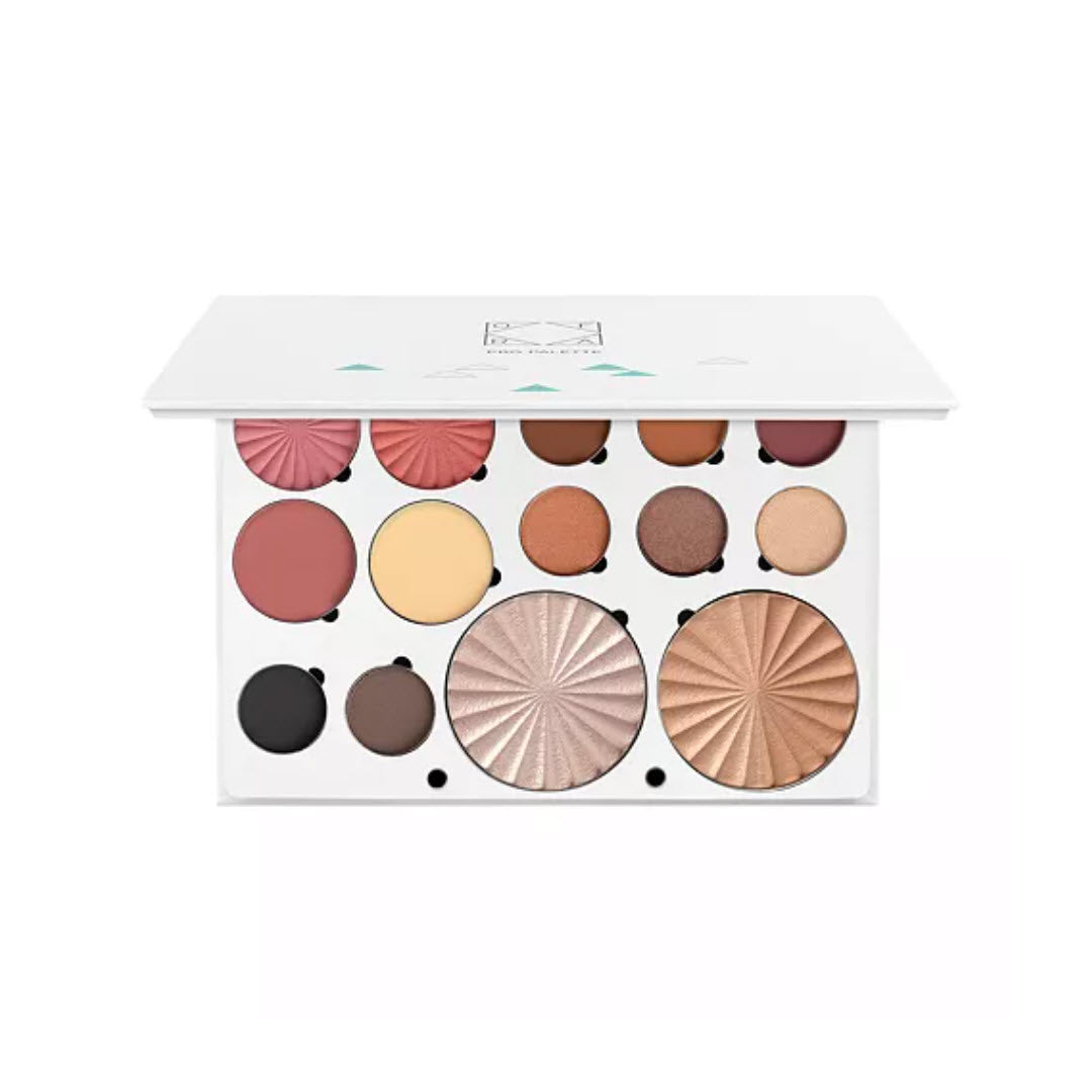 OFRA Cosmetics Pro Palette Sassy 16-pan compact with blushes, eyeshadows, Muse highlighter, and Dazzle bronzer