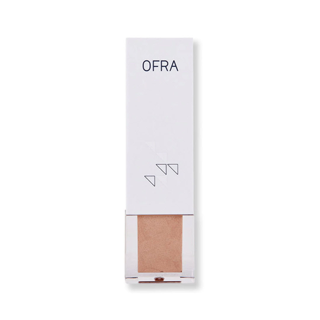 OFRA Cosmetics Rodeo Drive Primer box standing upright with the golden pump bottle visible at its base