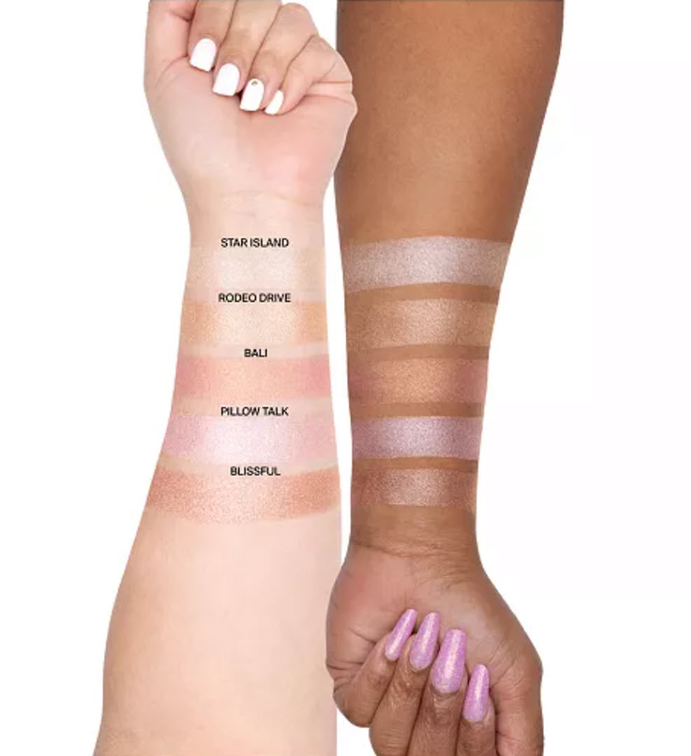 Swatches of the five OFRA Cosmetics 