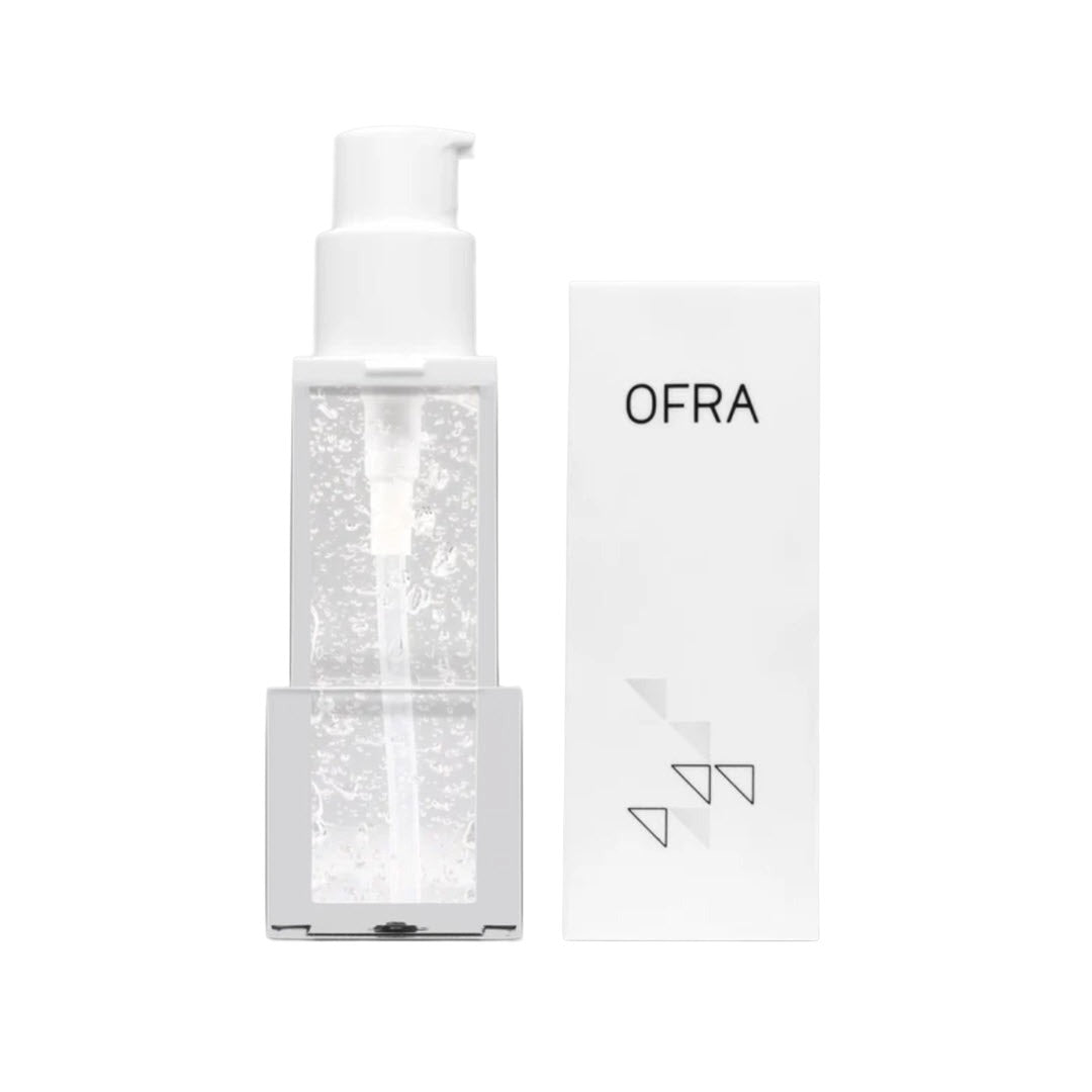 OFRA Cosmetics Silicone Primer pump bottle shown next to its retail box