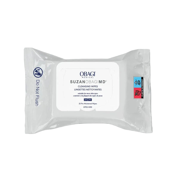 Obagi SuzanObagiMD Cleansing Wipes 25 count packet on white background