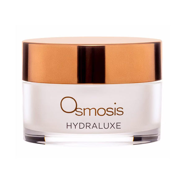 Osmosis Hydraluxe Firming Gel Mask jar with rose gold lid, 1 fl oz