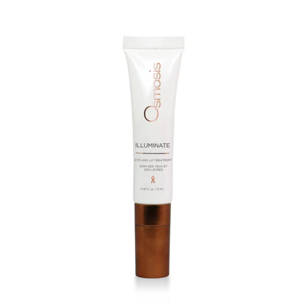 Osmosis Illuminate Eye and Lip Treatment tube with rose gold cap, 0.43 fl oz
