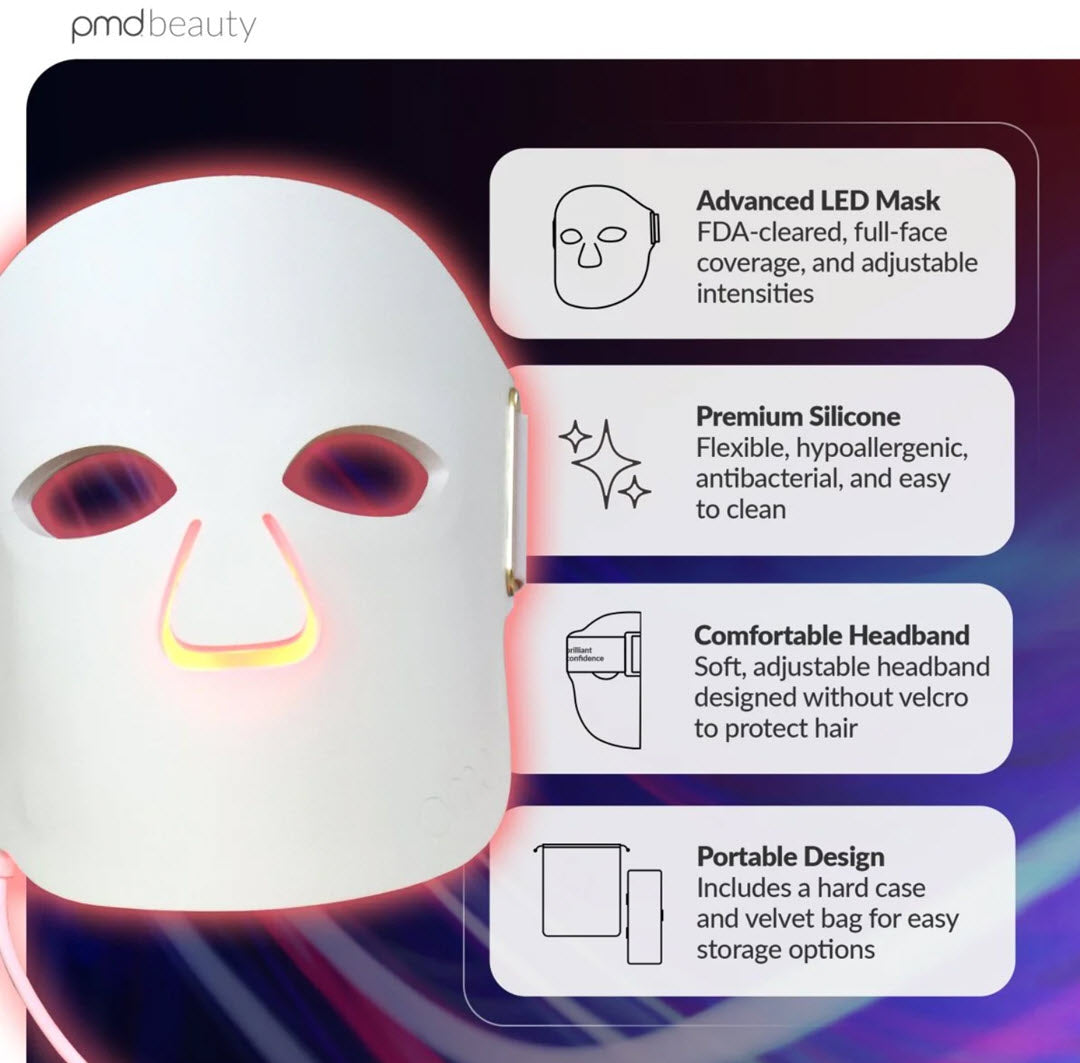 PMD Beauty® Red & Blue LED Therapy Face Mask