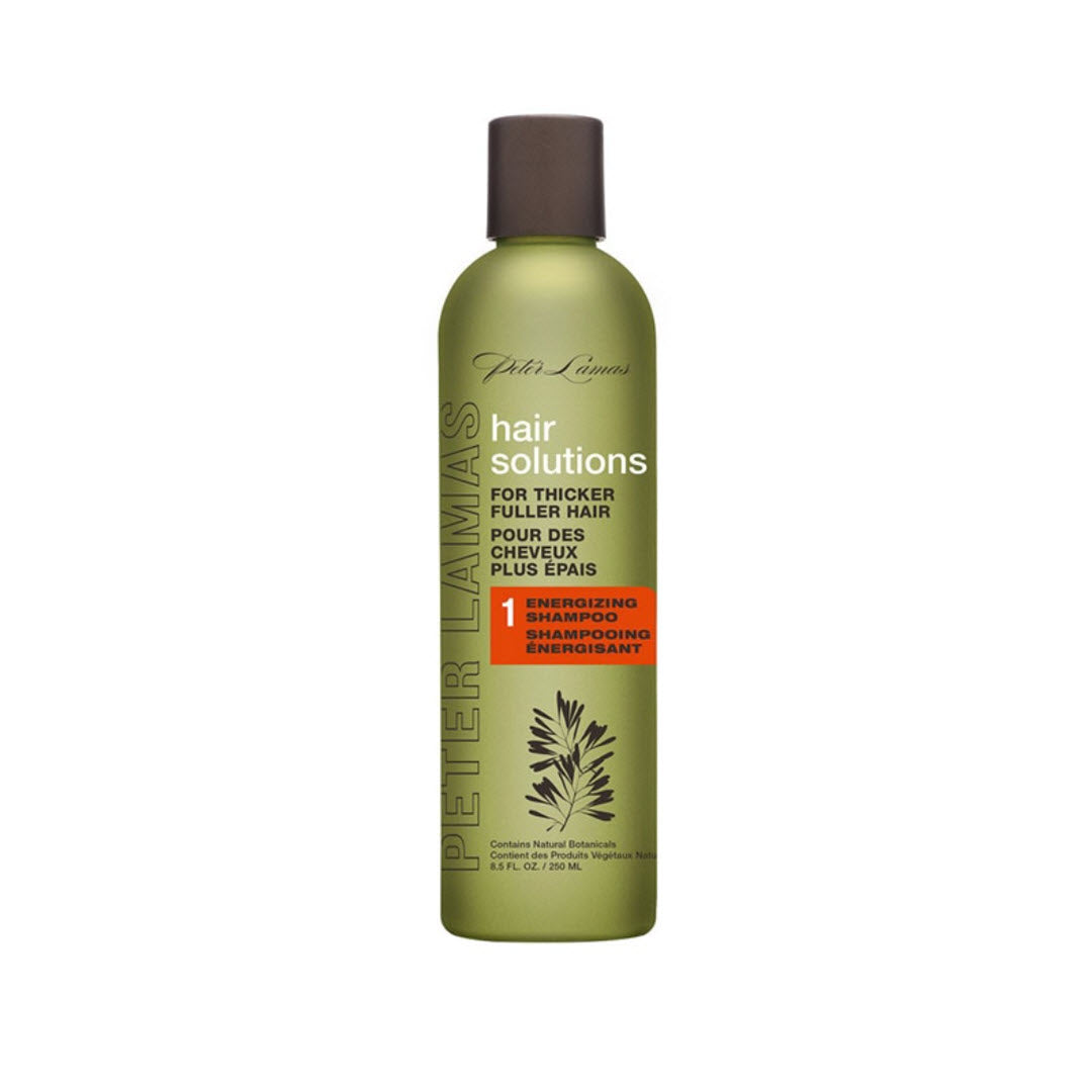 Peter Lamas Hair Solutions Energizing Shampoo olive green bottle for thicker, fuller hair, 8.5 fl oz