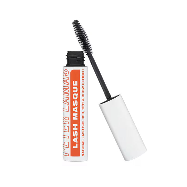 Peter Lamas Lash Masque Natural Lash Builder, Tint & Brow Definer tube open with mascara-style wand