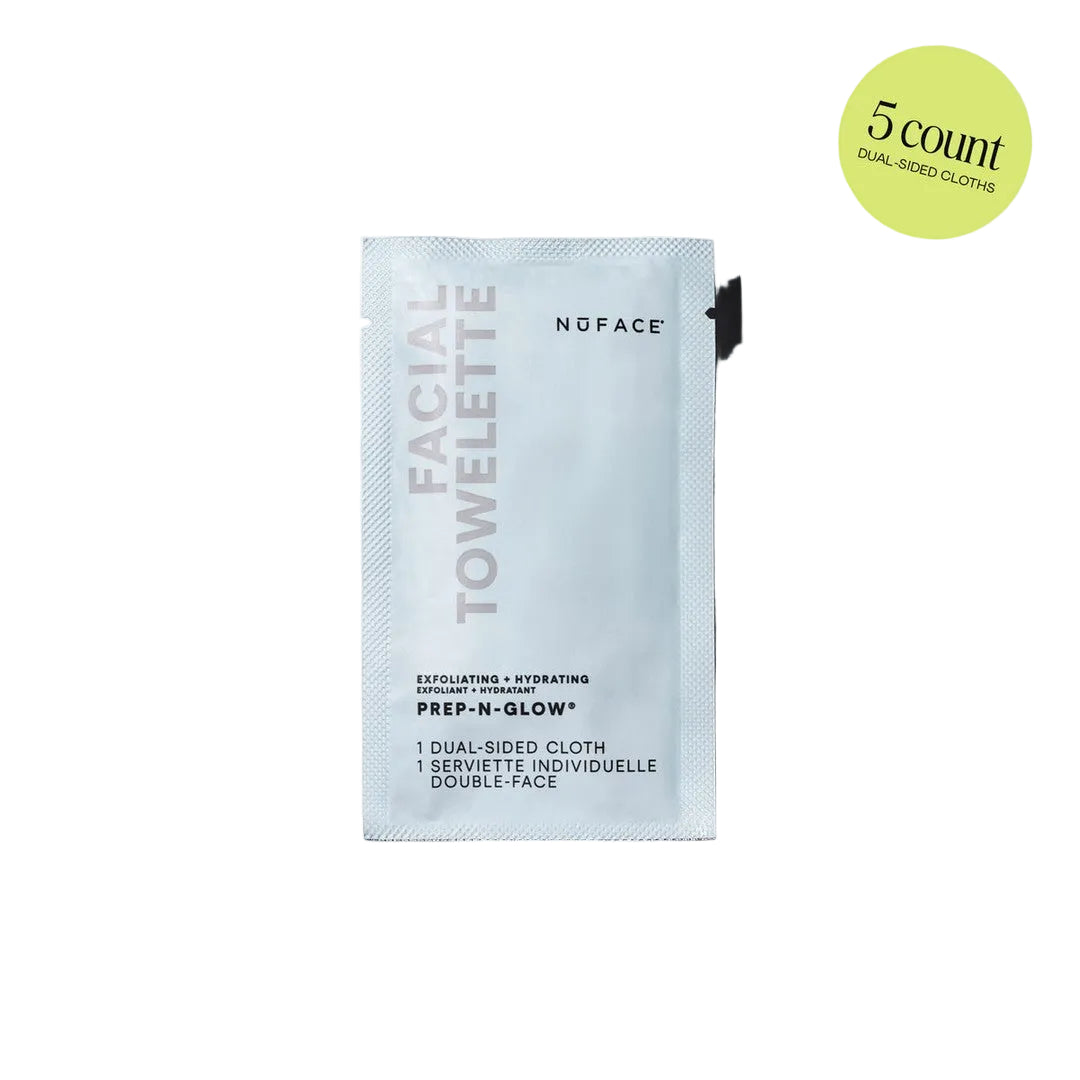 NuFace® Prep-N-Glow® Exfoliating & Hydrating Facial Wipes 5-Pack