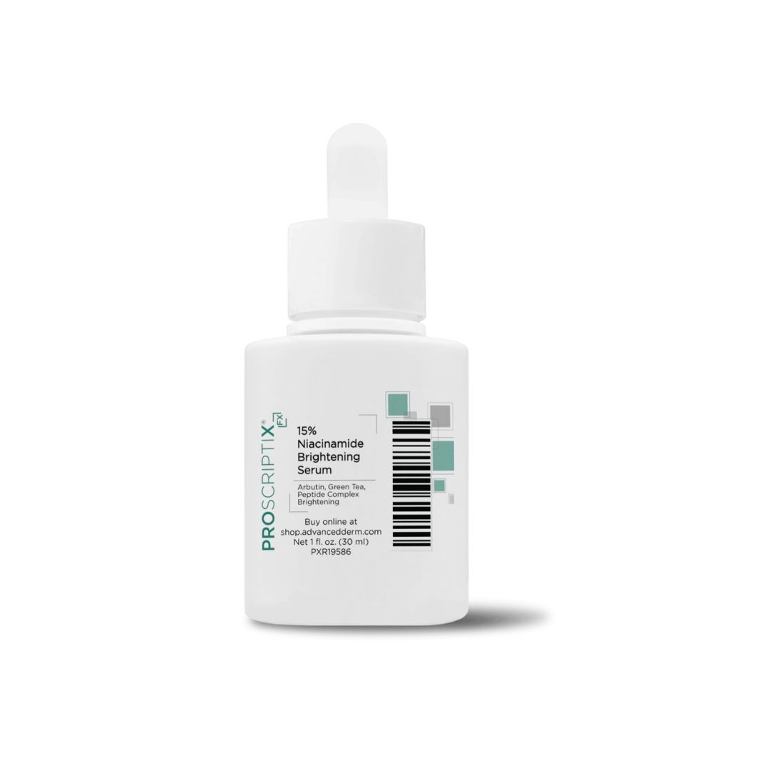 Proscriptix FX 15% Niacinamide Brightening Serum with arbutin green tea and peptide complex skin brightening 1 fl oz white dropper bottle