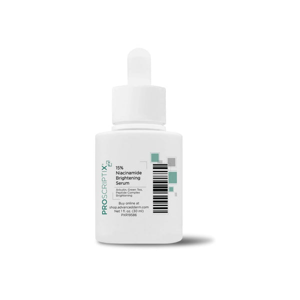 Proscriptix FX 15% Niacinamide Brightening Serum with arbutin green tea and peptide complex skin brightening 1 fl oz white dropper bottle