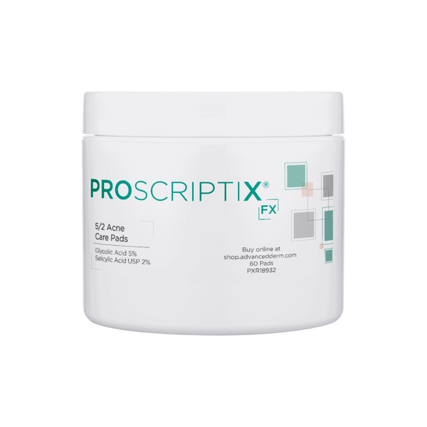 Proscriptix FX 5/2 Acne Care Pads with glycolic acid 5% and salicylic acid 2% acne treatment 60 pads white jar