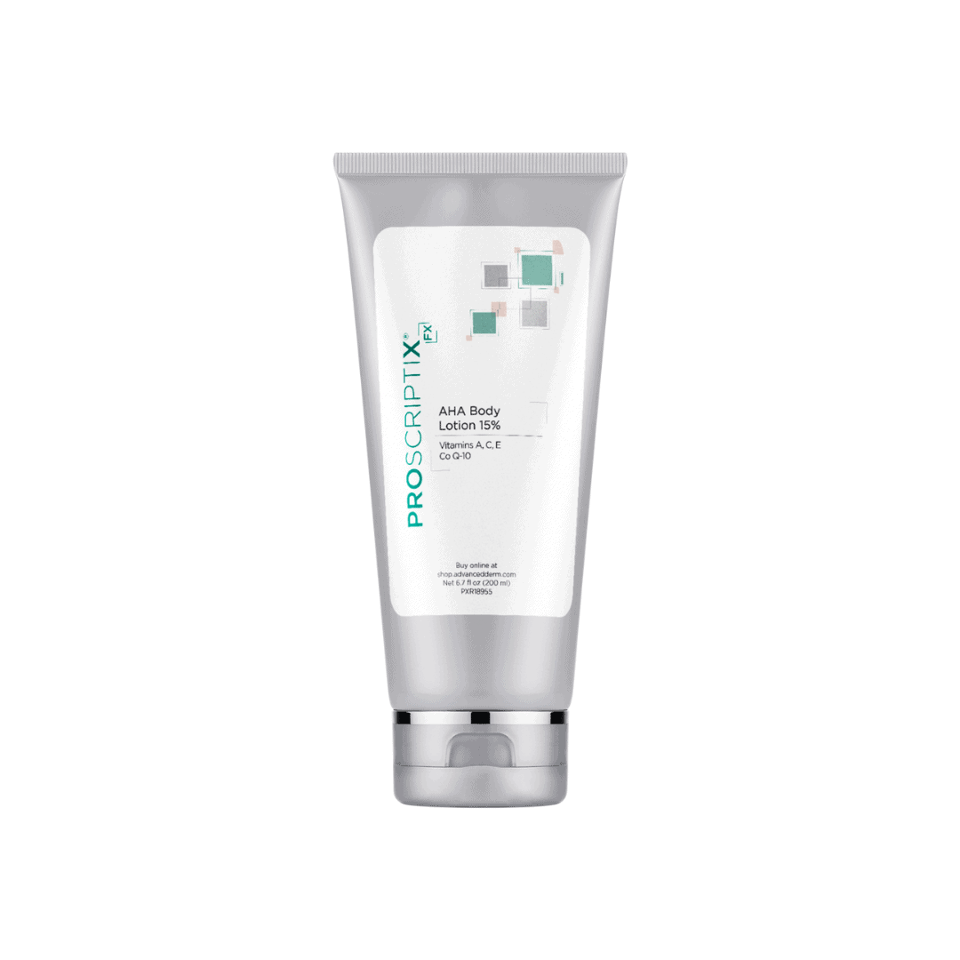 Proscriptix FX AHA Body Lotion 15% with vitamins A C E and CoQ-10 exfoliating body lotion 6.7 fl oz silver tube