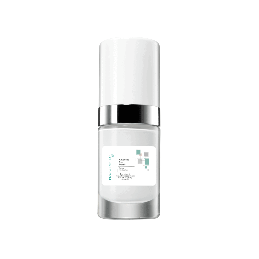 Proscriptix FX Advanced Eye Repair with retinol and niacinamide anti-aging eye cream 0.5 fl oz white airless pump bottle silver accents
