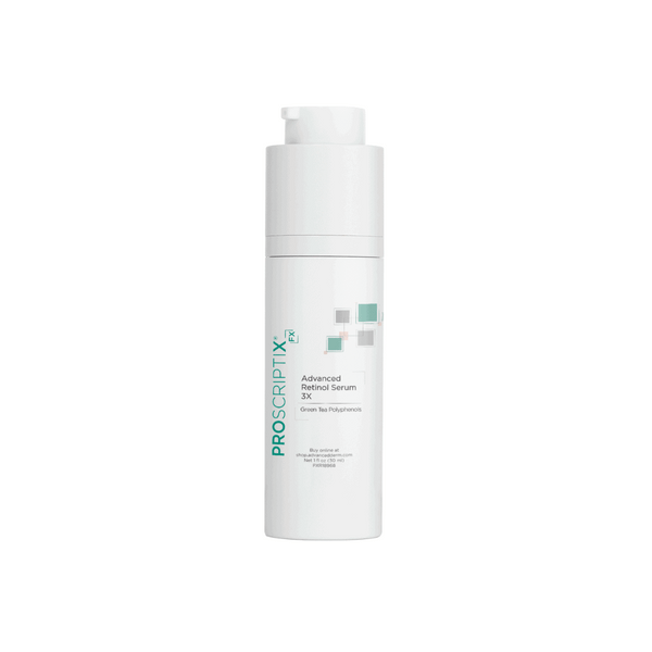 Proscriptix FX Advanced Retinol Serum 3x with green tea polyphenols anti-aging retinol face serum 1 fl oz white airless pump bottle