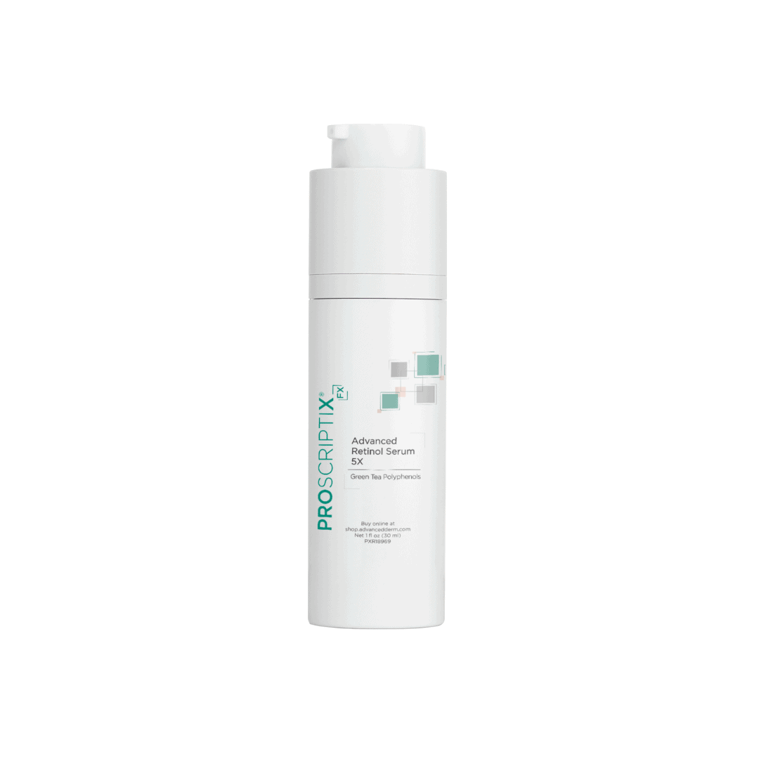 Proscriptix FX Advanced Retinol Serum 5x with green tea polyphenols anti-aging retinol face serum 1 fl oz white airless pump bottle