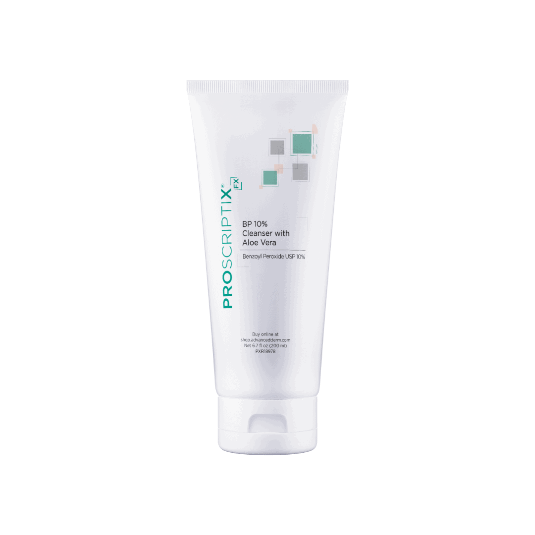 Proscriptix FX BP 10% Cleanser with Aloe Vera featuring Benzoyl Peroxide USP 10%, 6.7 fl oz tube for acne-prone skin cleansing