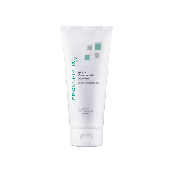 Proscriptix FX BP 10% Cleanser with Aloe Vera featuring Benzoyl Peroxide USP 10%, 6.7 fl oz tube for acne-prone skin cleansing