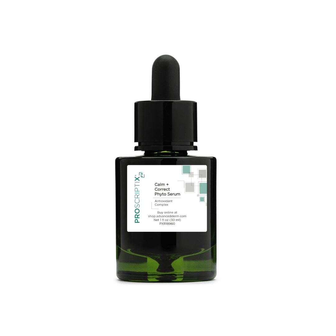 Proscriptix FX Calm + Correct Phyto Serum with Antioxidant Complex, 1 fl oz dark green glass dropper bottle for sensitive and reactive skin