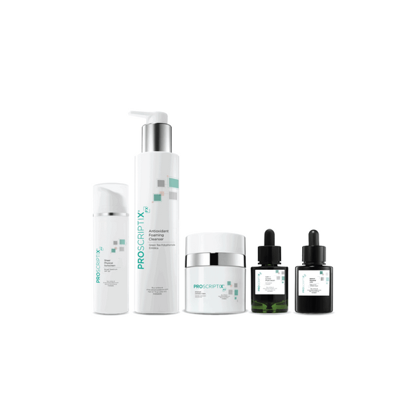 Proscriptix FX Rejuvenation System with Sheer Physical Sunscreen SPF 50, Antioxidant Foaming Cleanser, Advanced Correction Cream, Calm + Correct Phyto Serum, and Retinol Renewal Serum