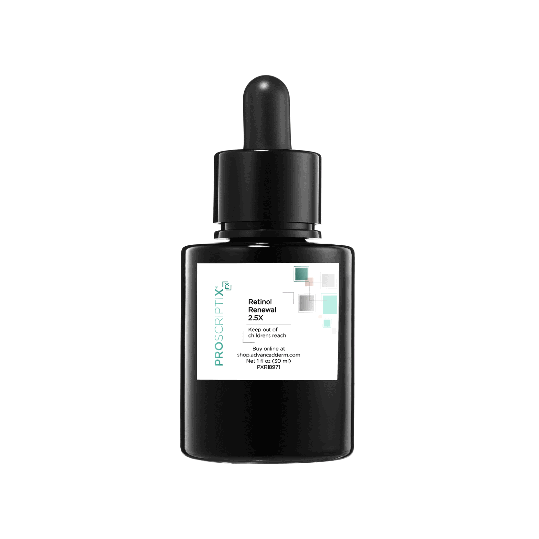 Proscriptix FX Retinol Renewal 2.5X gentle retinol serum in dark glass dropper bottle, 1 fl oz