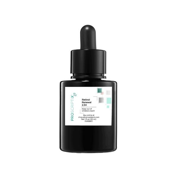 Proscriptix FX Retinol Renewal 2.5X gentle retinol serum in dark glass dropper bottle, 1 fl oz