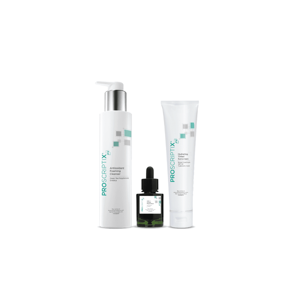 Proscriptix FX Rosacea and Sensitive Skin System with Antioxidant Foaming Cleanser, Calm + Correct Phyto Serum, and Hydrating Tinted Sunscreen SPF 50