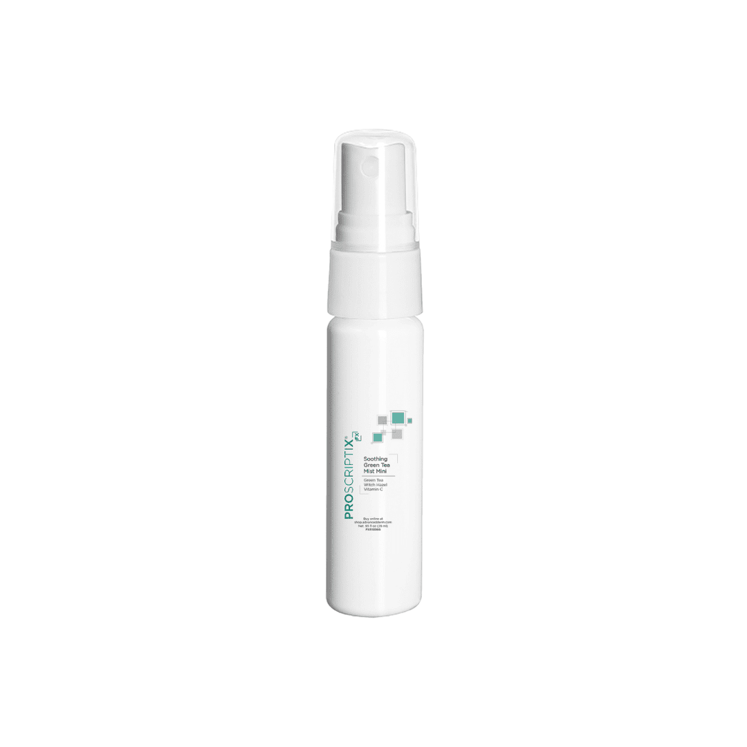 Proscriptix FX Soothing Green Tea Mist Deluxe Mini white spray bottle with Green Tea, Witch Hazel, and Vitamin C, 0.95 fl oz
