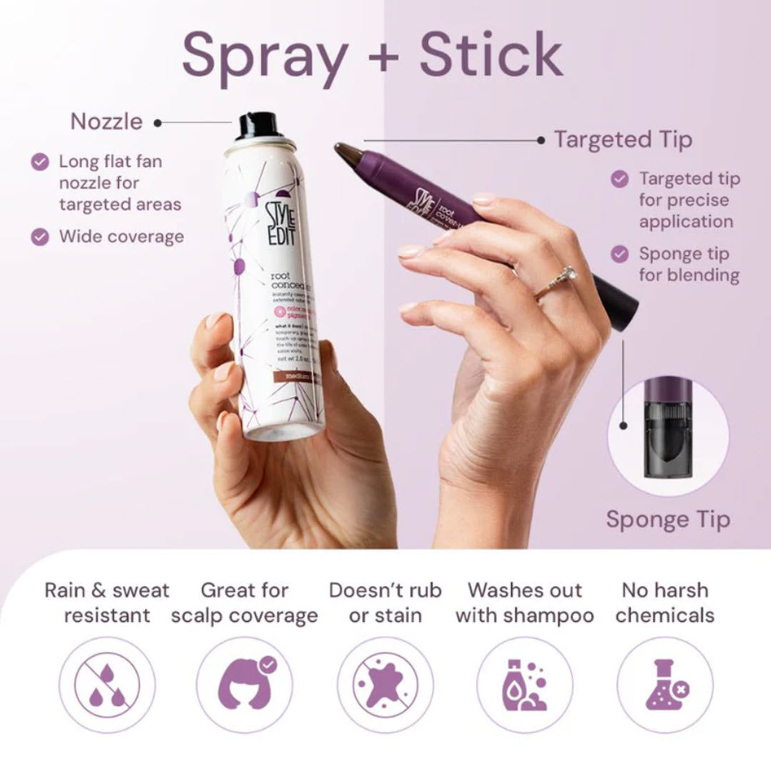 Style Edit® Root Cover Up Stick and Full Size Spray Duo - 4 Shades