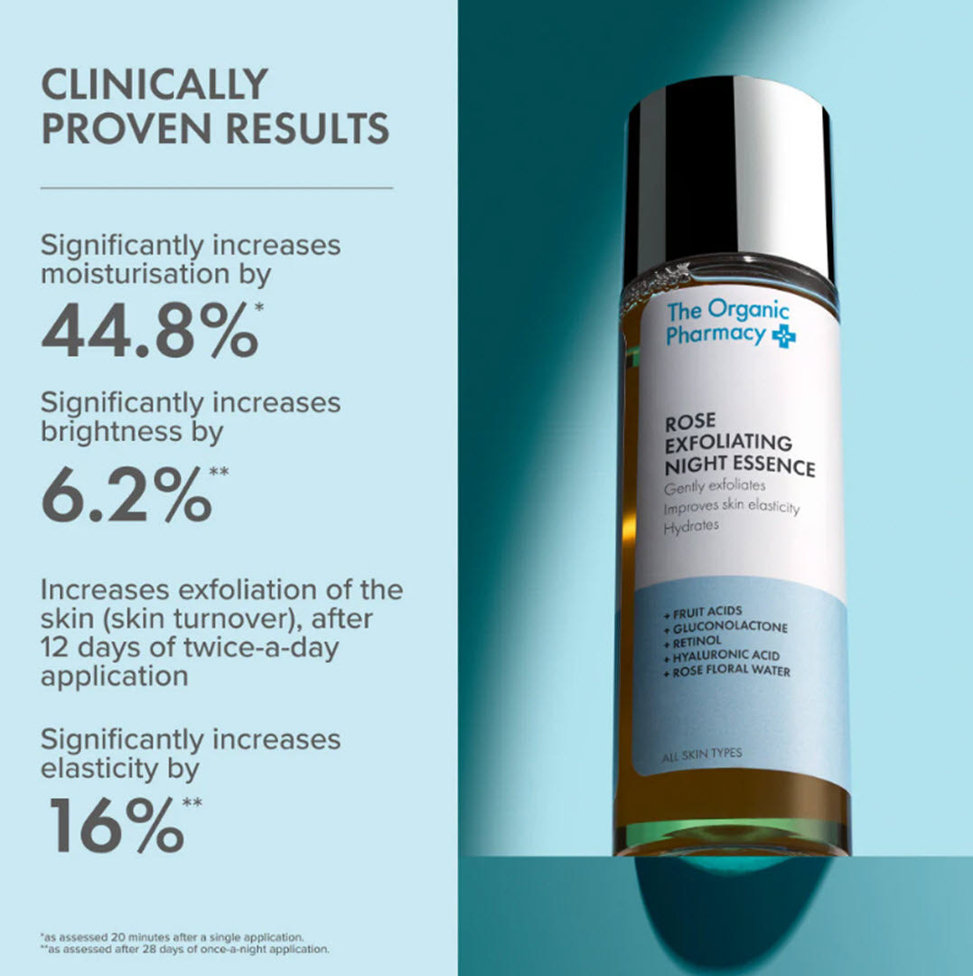 The Organic Pharmacy® Rose Exfoliating Night Essence with Retinol & Hyaluronic Acid 150 ml