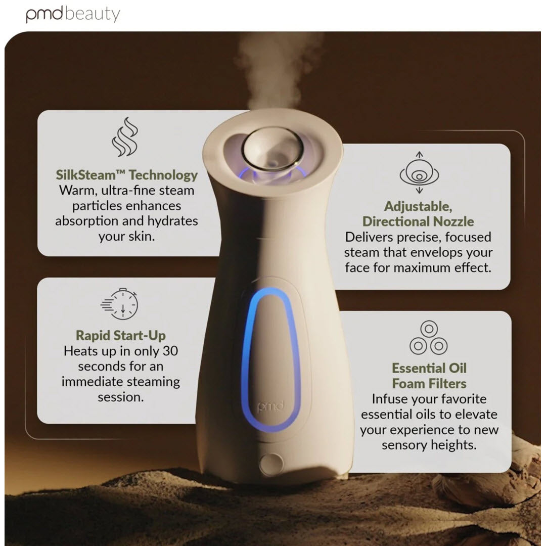 PMD Beauty® SilkSteam Pro Spa-Grade Facial Steamer - White