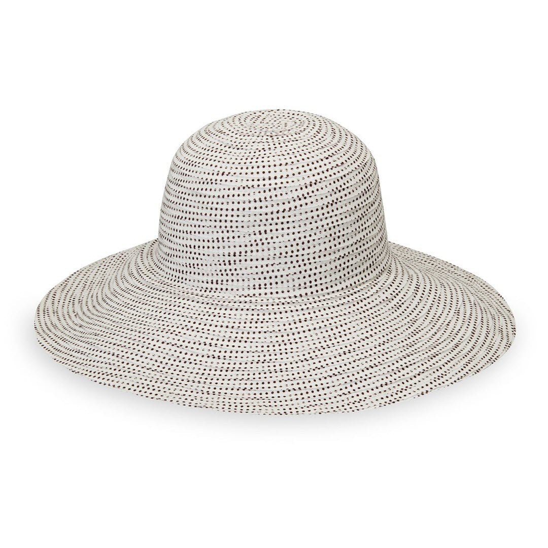 Wallaroo Hat Company® Women's Scrunchie Hat - Natural/Brown Dots M (58cm)