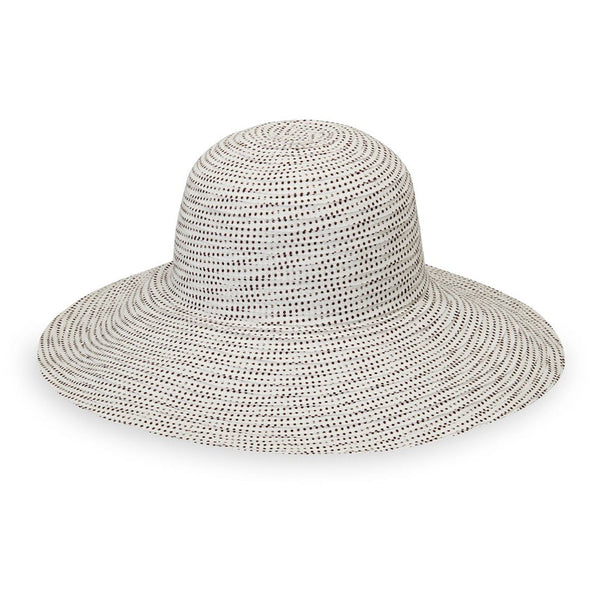 Wallaroo Hat Company® Women's Scrunchie Hat - Natural/Brown Dots M (58cm)