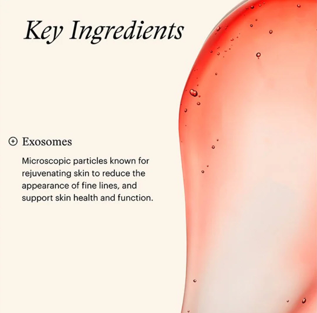 Key ingredient in SkinMedica TNS Recovery Complex: exosomes, microscopic particles known for rejuvenating skin, reducing the appearance of fine lines, and supporting skin health and function