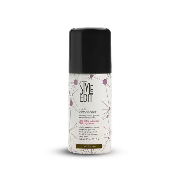 Style Edit Root Concealer Spray .75 oz Dark Brown travel-size root concealer spray for quick and discreet gray coverage on the go