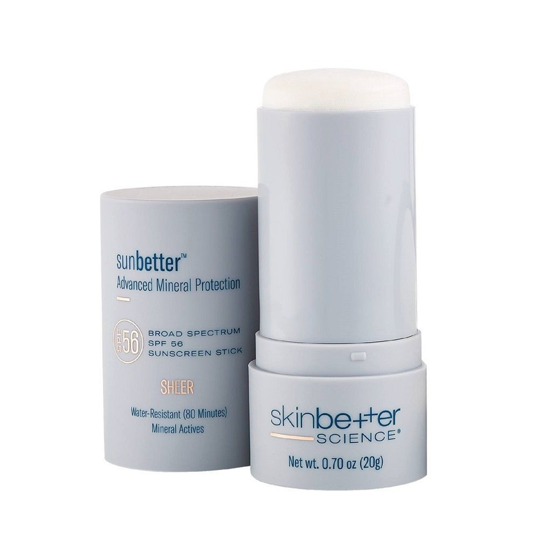 Sunbetter SHEER SPF 56 Sunscreen Stick 0.70 oz 20g – broad spectrum mineral sunscreen stick with water-resistant formula for daily sun protection