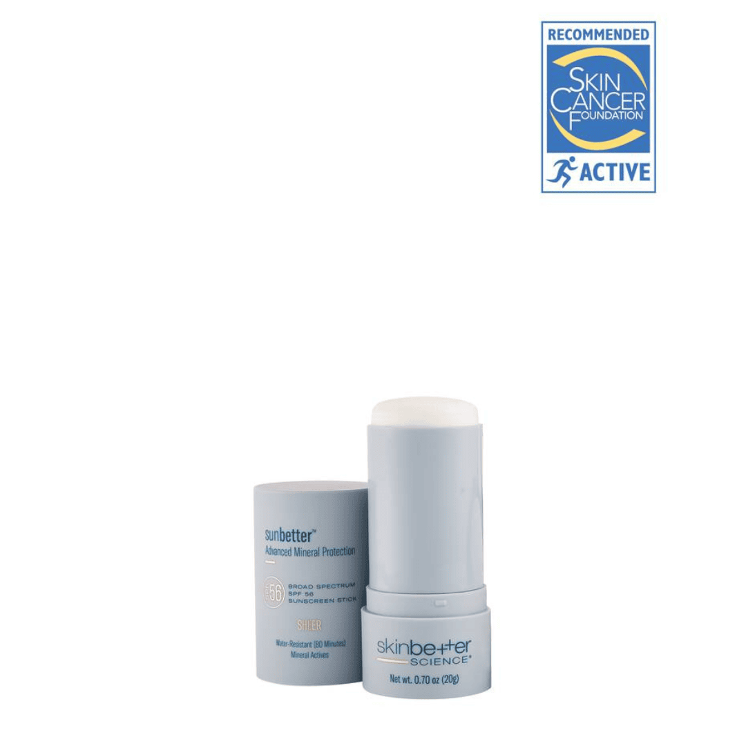 Sunbetter SHEER SPF 56 Sunscreen Stick with packaging – Skin Cancer Foundation recommended broad spectrum mineral sunscreen, water-resistant 80 minutes