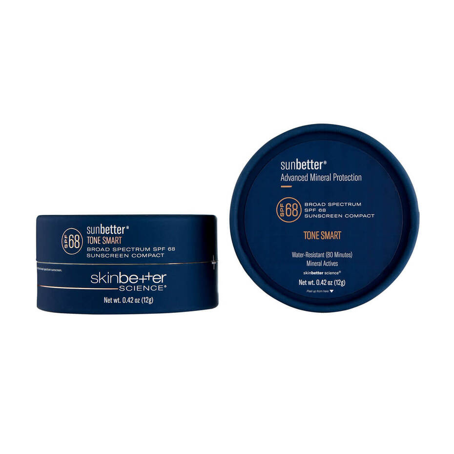Skinbetter Science Sunbetter TONE SMART SPF 68 Compact open view – silky broad-spectrum sunscreen powder with blendable color for all skin tones